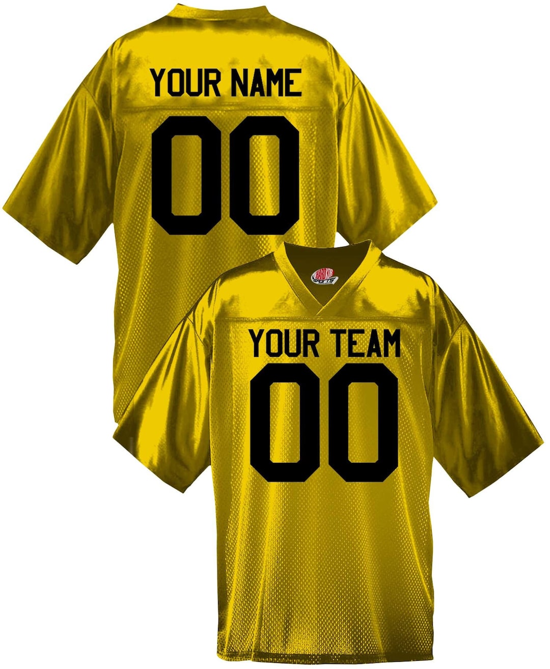 Athletic Gold Football Jersey Customized With Front Name Back Etsy
