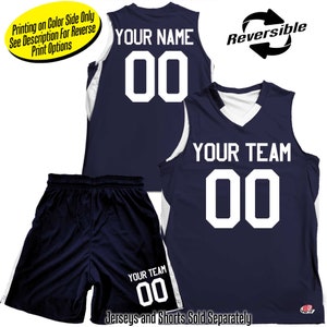 Customized Economical Reversible Contrast V-Neck Basketball Jersey Printing on Main Color Side Only Reversible Shorts Sold Separately image 4