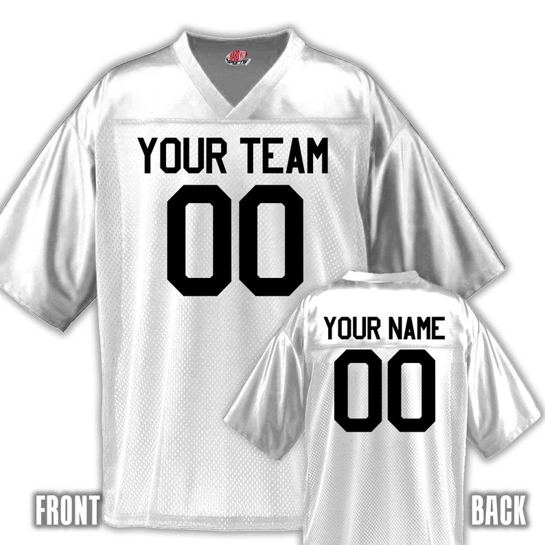 Custom Football Jersey Throwback Replica Fan Shirt Black Etsy