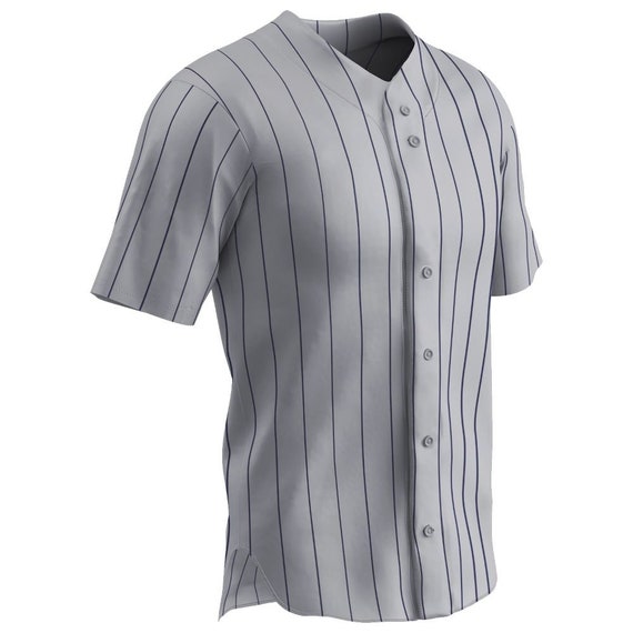 Blue Pinstripes Customized Baseball Jerseys No Minimum | YoungSpeeds