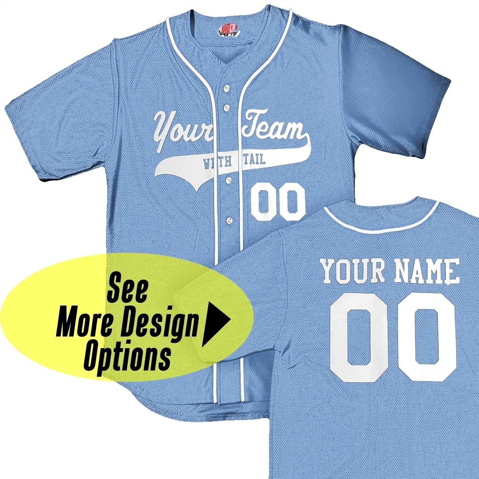 Custom Powder Blue Baseball Jerseys & Uniforms
