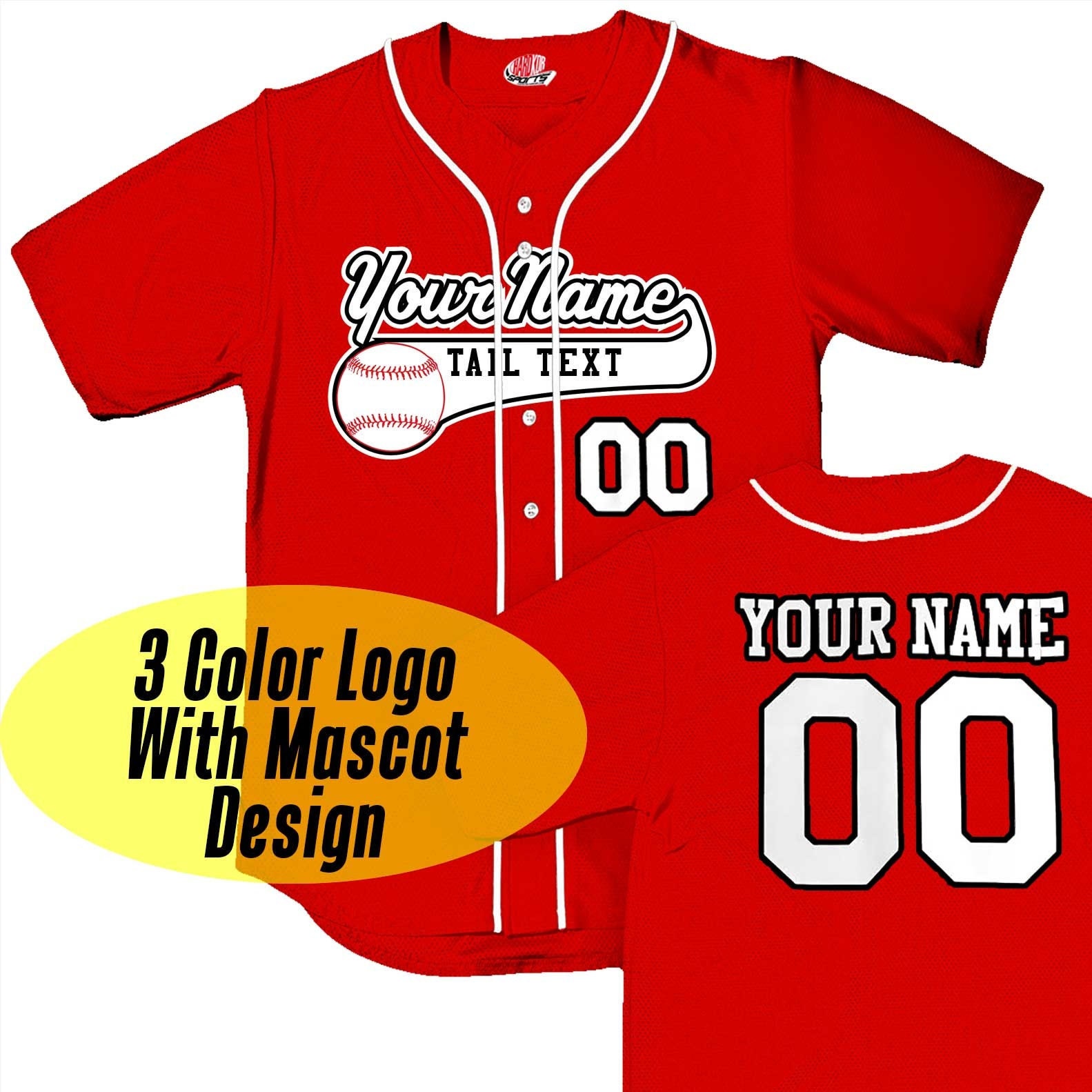 Custom Logo Name Number Red Pinstripe Baseball Jersey