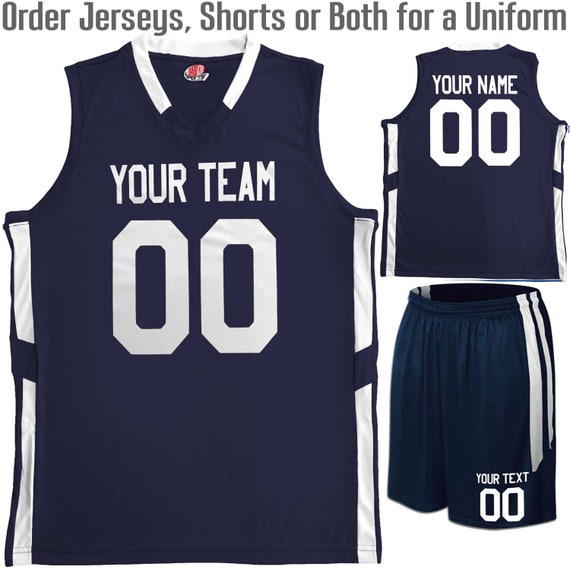 Custom Basketball Jerseys Navy Blue 
