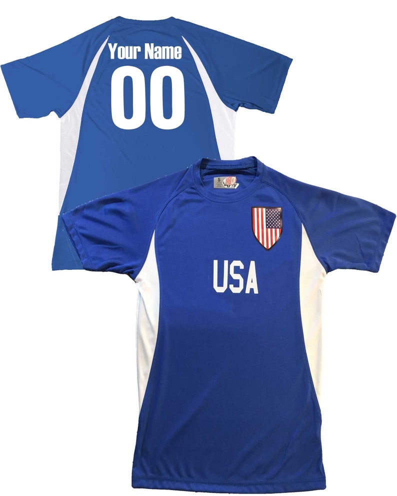 Custom USA Soccer Jersey With Shield Design Personalized With Etsy