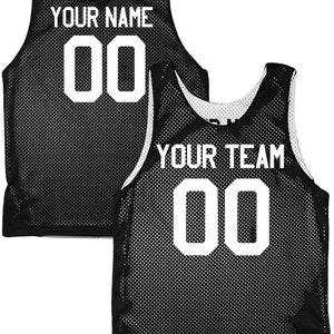 Orange Black White | Custom Reversible Basketball Jersey | Tricot Mesh 2 Sided Black-White