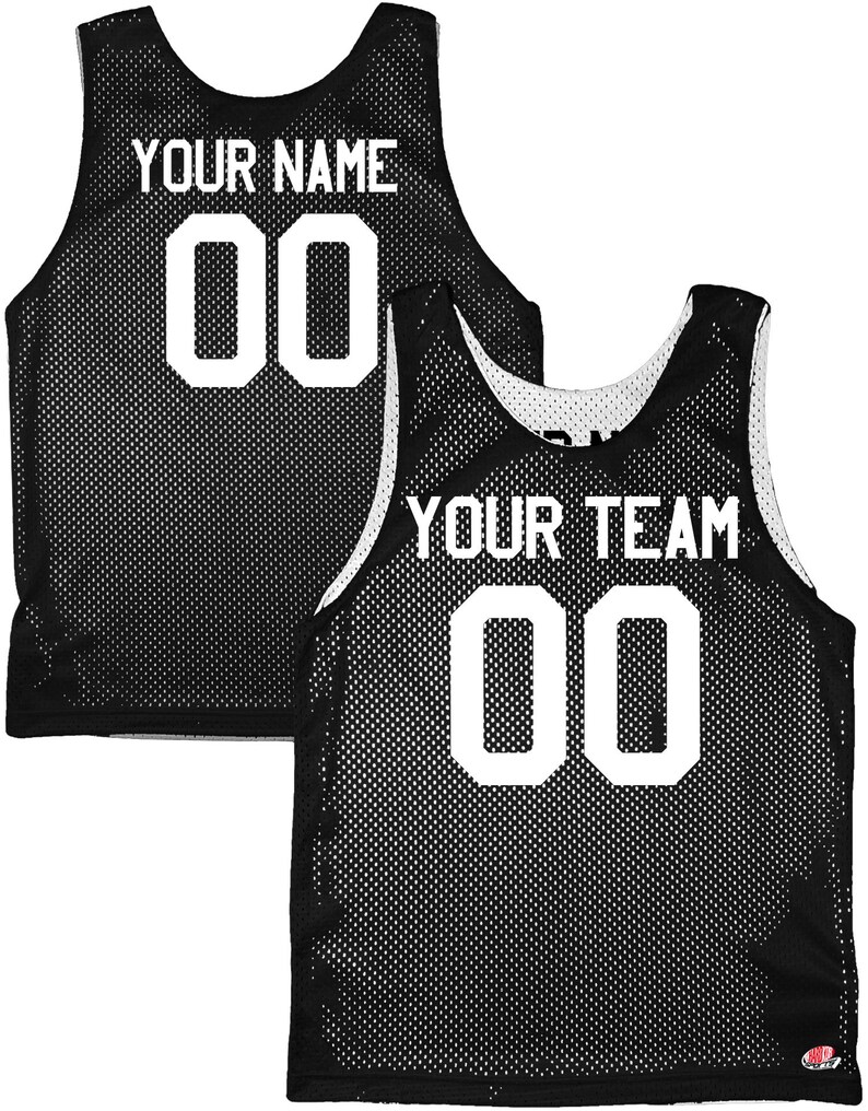 Orange Black White | Custom Reversible Basketball Jersey | Tricot Mesh 2 Sided Black-White
