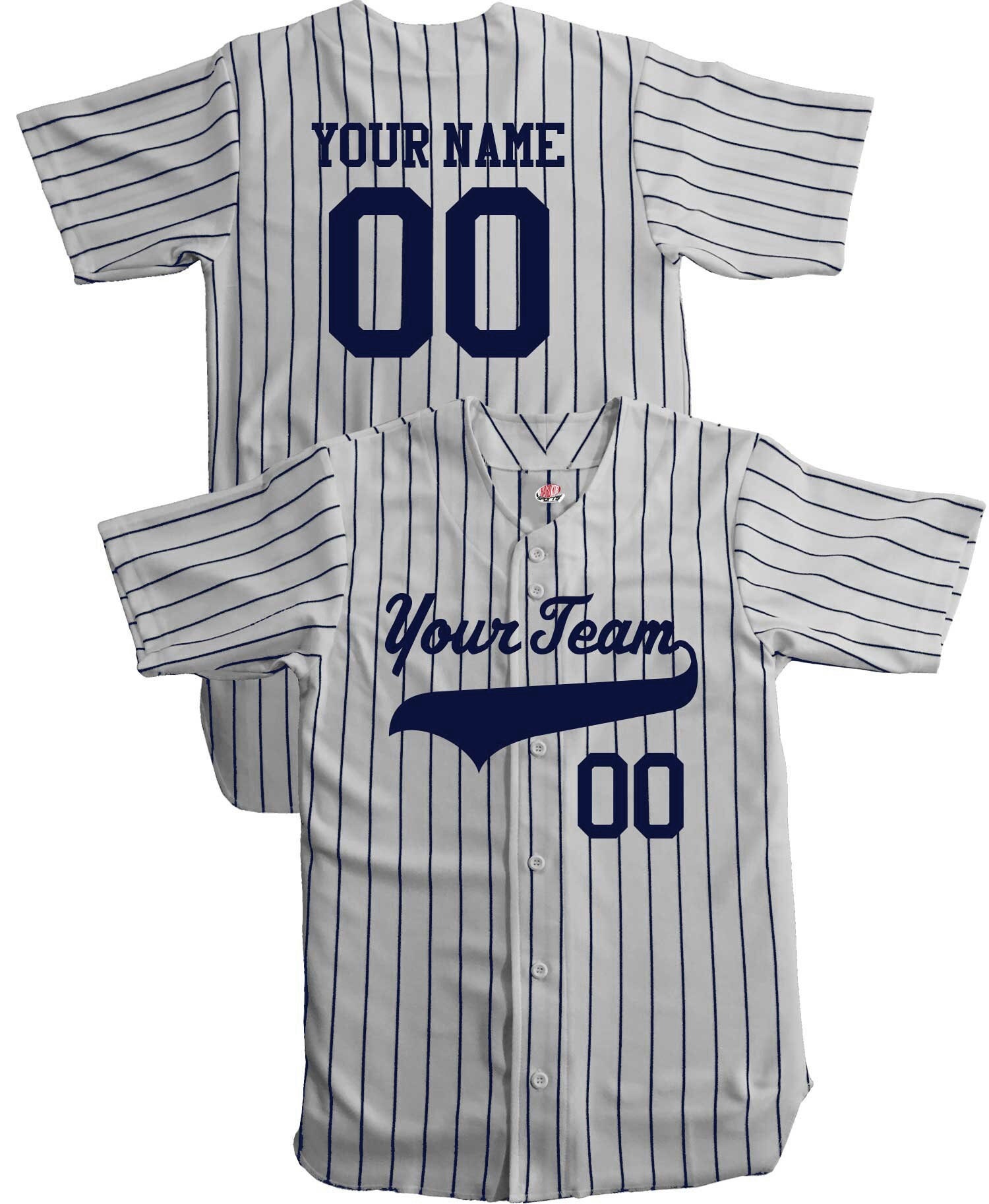 Custom Baseball Jersey Light Blue White-Navy Authentic Men's Size:3XL