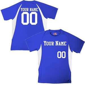 Customized Moisture Wicking Baseball Jersey with Team Name, Player Name and Your Numbers royal-white