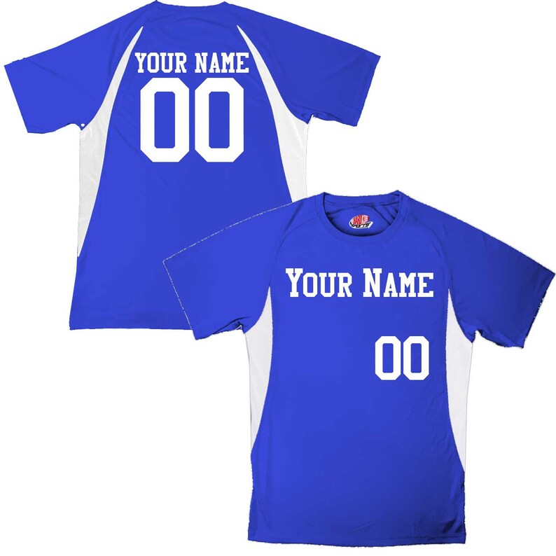 Customized Moisture Wicking Baseball Jersey with Team Name, Player Name and Your Numbers royal-white