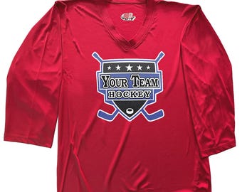 Custom Hockey Jersey – Economical Large Front Logo, Free Design for Your Team, Back Blank