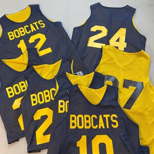 Orange Black White | Custom Reversible Basketball Jersey | Tricot Mesh 2 Sided Navy Blue-Gold