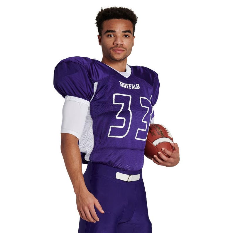 Custom Pro Fit Football Jersey, Personalized Name Number, Red White Blue Fan Apparel image 17