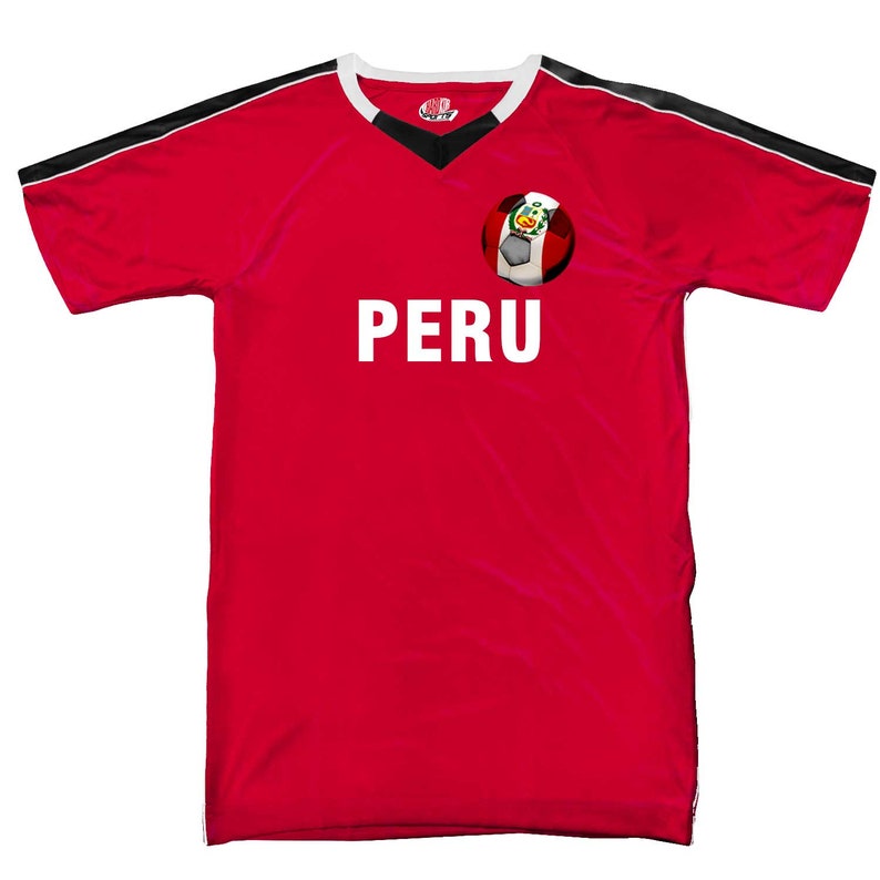Custom Peru Soccer Jersey with Peruvian Flag Soccer Ball Etsy