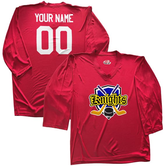 Custom Hockey Jersey Red and White Personalized with Your Team, Your Player Name and Player Numbers