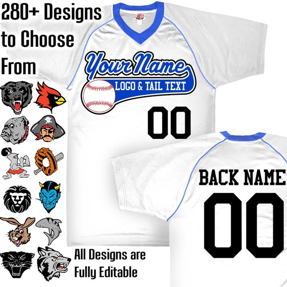 royal blue and white baseball jersey