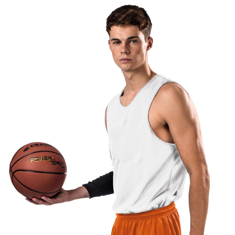 Orange Black White | Custom Reversible Basketball Jersey | Tricot Mesh 2 Sided image 11