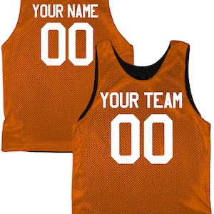 Orange Black White | Custom Reversible Basketball Jersey | Tricot Mesh 2 Sided Black-Orange