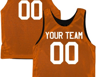 Orange Black White | Custom Reversible Basketball Jersey | Tricot Mesh 2 Sided