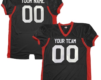 Custom Pro Game Football Jersey in Black, Navy or Gold with Personalized Player Details