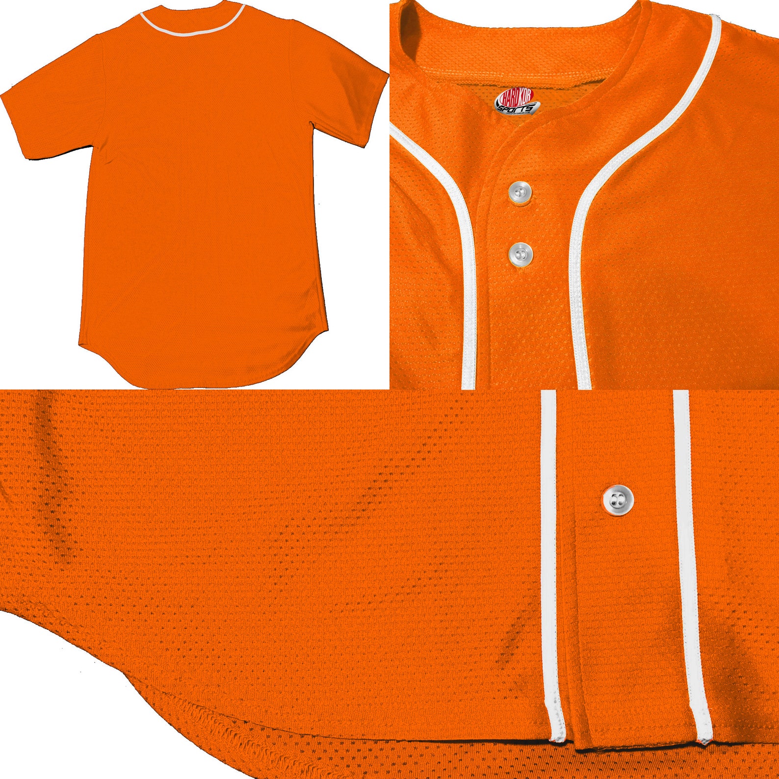 Custom Orange Baseball Jersey With White Piping. Personalized Etsy