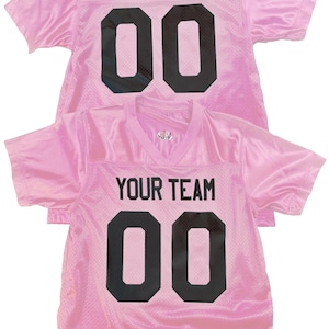 Custom Pink Football Jersey, Personalized Name & Number, Men Women Youth Kids, Football Fan Gift, Team Spirit Wear, Game Day Outfit