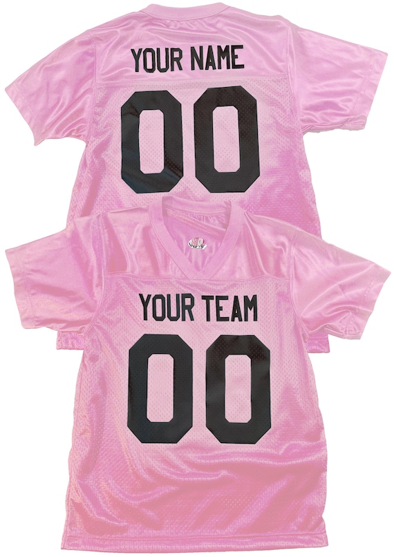 Custom Pink Football Jersey, Personalized Name & Number, Men Women Youth Kids, Football Fan Gift, Team Spirit Wear, Game Day Outfit - UK