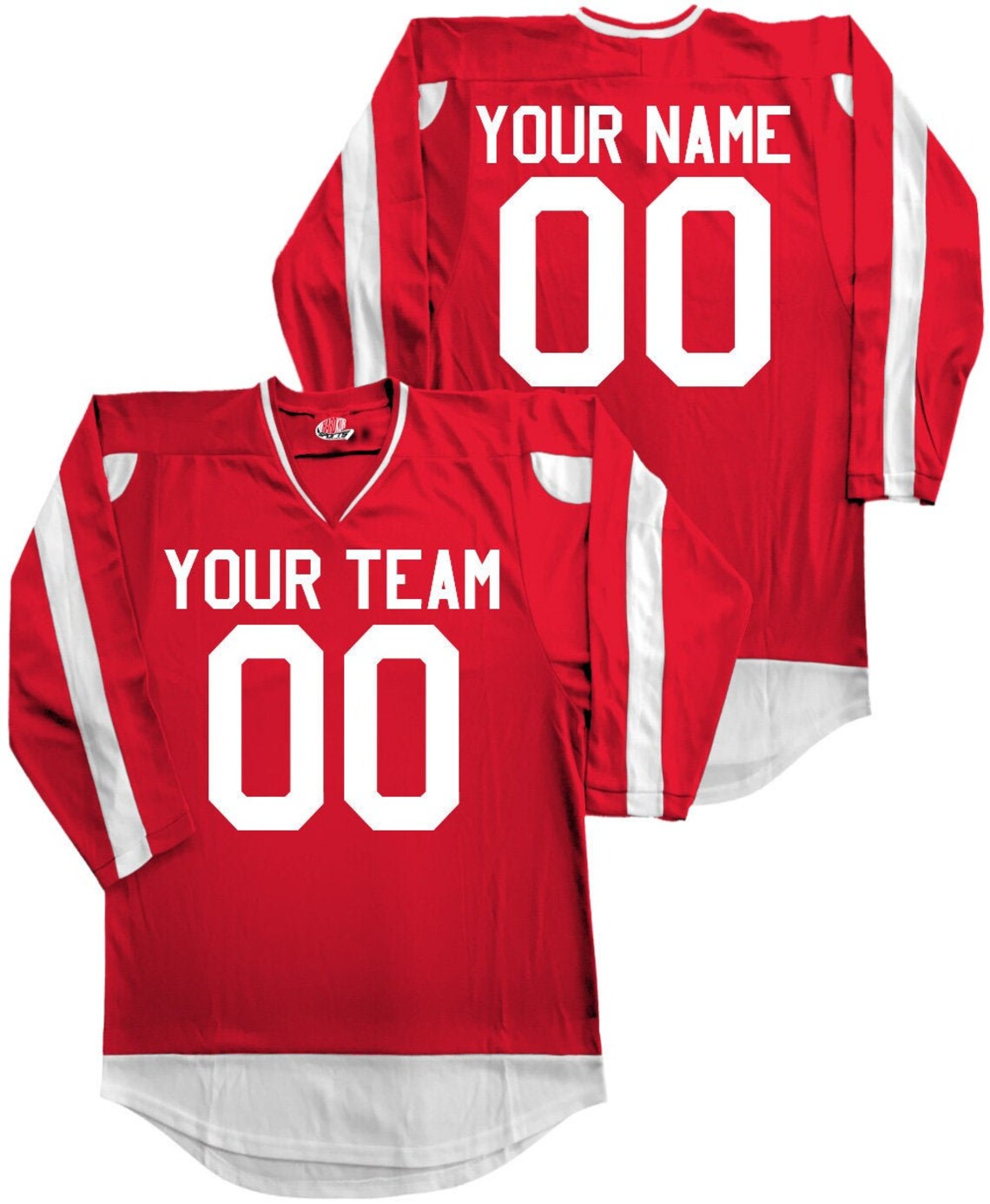 Custom Hockey Jersey Red and White Personalized With Your Etsy