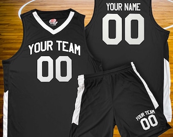 Custom Basketball Jersey and Shorts Set, Durable Vinyl Lettering for School or Rec Teams