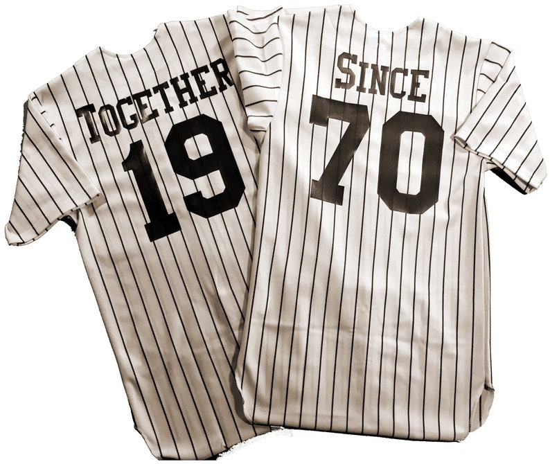 Custom Pinstriped Baseball Jersey Full Button Down, White with Black Pinstripes Personalized Jersey with your Team, Player, Numbers image 9