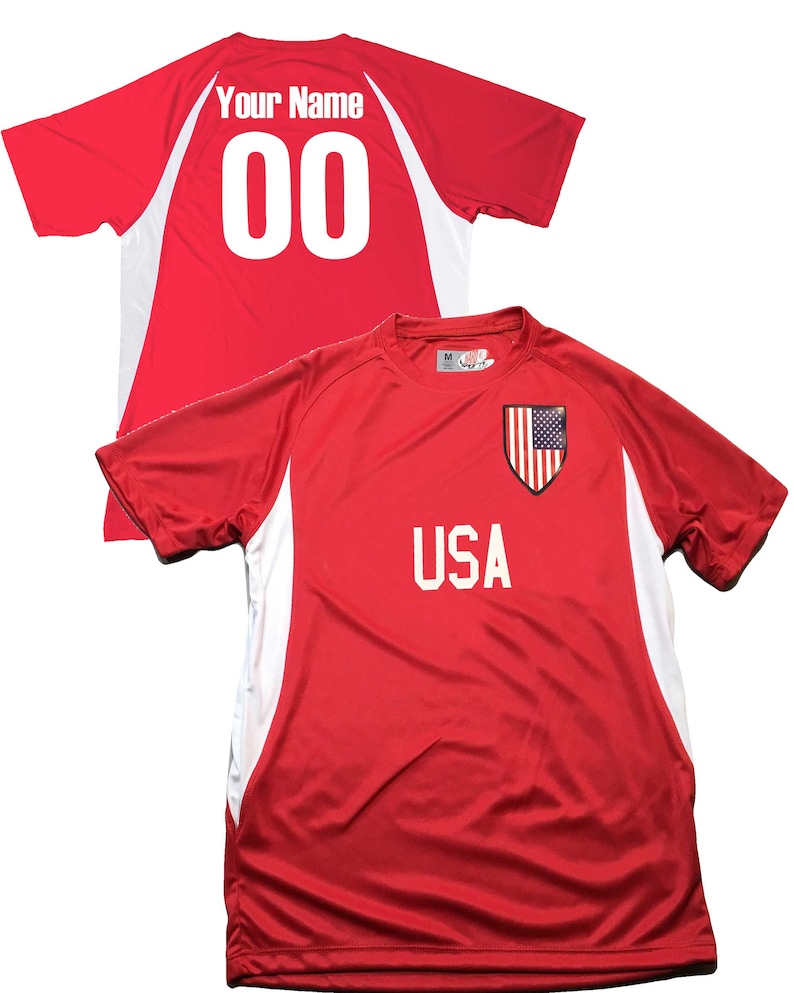 Custom USA Soccer Jersey With Shield Design Personalized With Etsy
