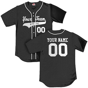 Custom Authentic Baseball Jersey - Classic Vinyl Lettering, Team Name & Number, Sewn on Braid