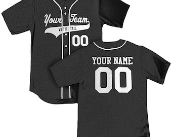 Custom Authentic Baseball Jersey - Classic Vinyl Lettering, Team Name & Number, Sewn on Braid