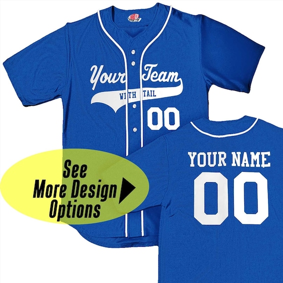 Custom Logo Name Number Light Blue Baseball Jersey