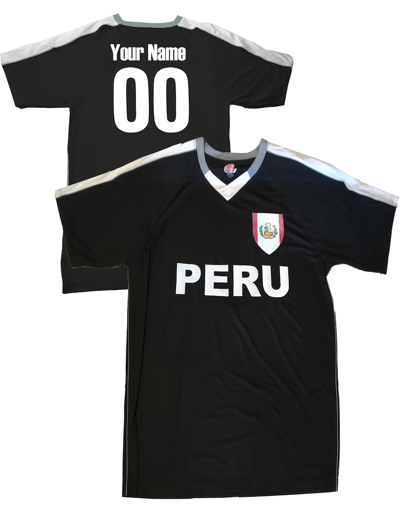 Custom Peru Soccer Jersey With Peruvian Flag Shield Design Etsy
