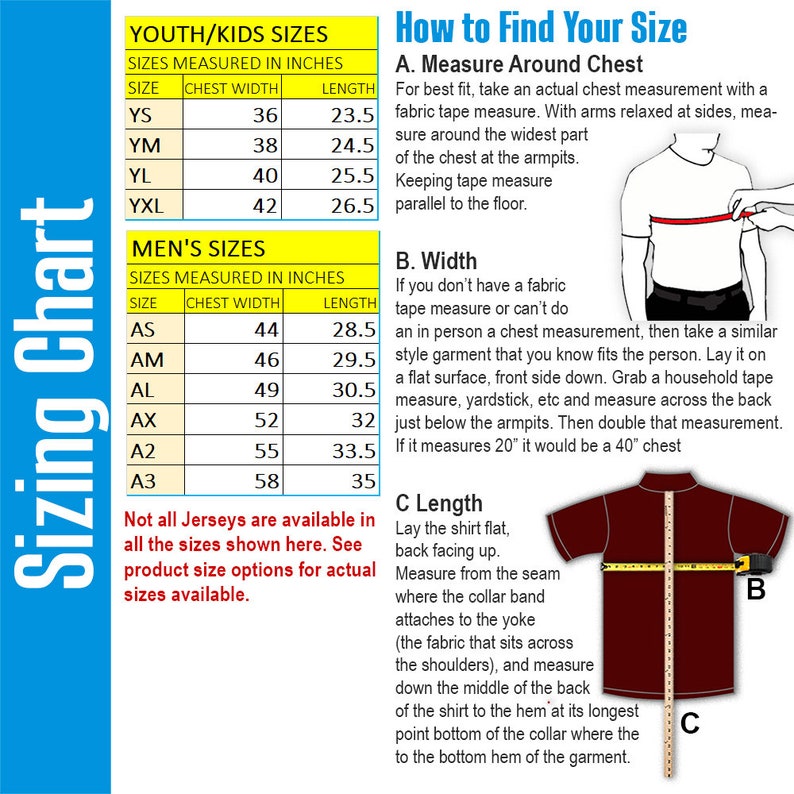 How to find your size. Button Down Baseball Jersey Sizing and  Fitting Guide