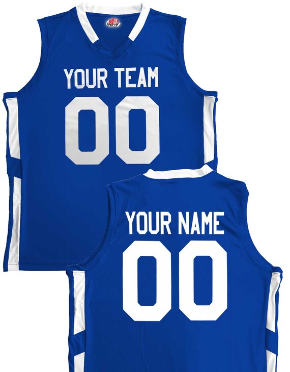 royal blue and black basketball jersey