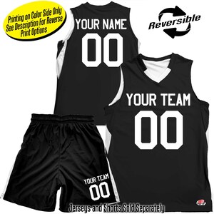 Customized Economical Reversible Contrast V-Neck Basketball Jersey Printing on Main Color Side Only Reversible Shorts Sold Separately image 2