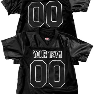 Royal blue football jersey in 2 color printing. Choose from 18 heat set vinyl print colors