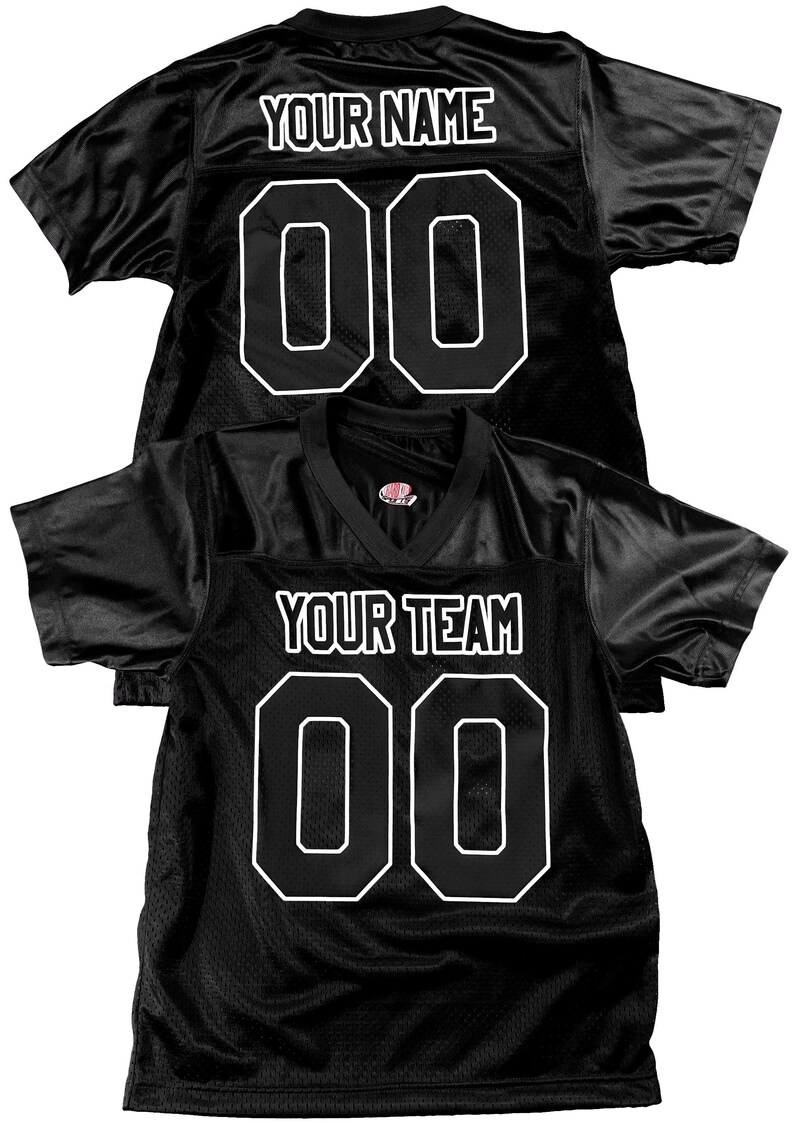Royal blue football jersey in 2 color printing. Choose from 18 heat set vinyl print colors