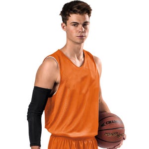 Orange Black White | Custom Reversible Basketball Jersey | Tricot Mesh 2 Sided image 8