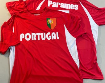 Custom Portugal Soccer Jersey with Shield Design and Customizable Back Features