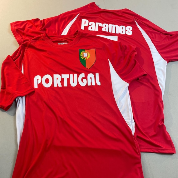 Portugal Soccer Jersey Shield Design Customized with Your Names and Numbers in Your choice of Popular Colors