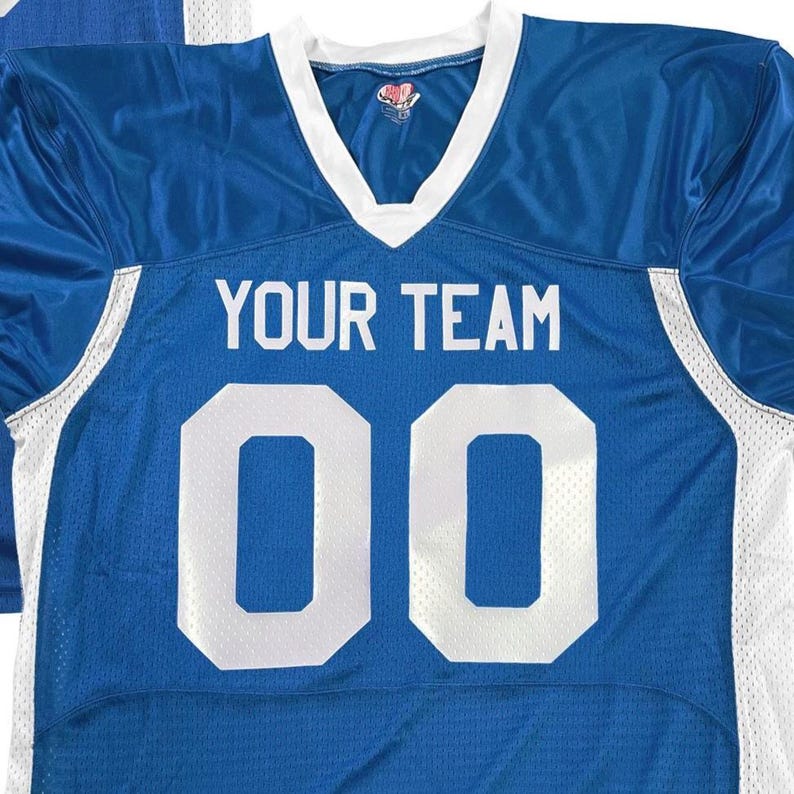 Custom Pro Fit Football Jersey, Personalized Name Number, Red White Blue Fan Apparel Royal-White|Front