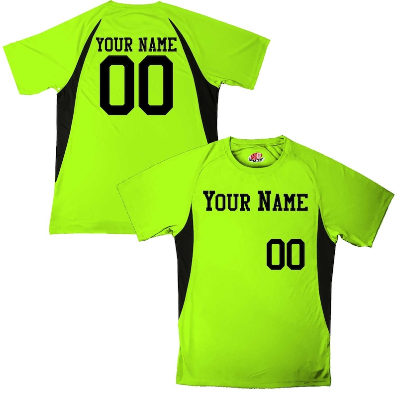Customized Moisture Wicking Baseball Jersey with Team Name, Player Name and Your Numbers lime-black