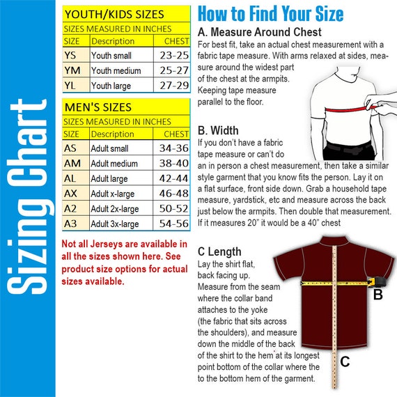 Recommended Jersey Letter and Number Sizes for Sports Garments