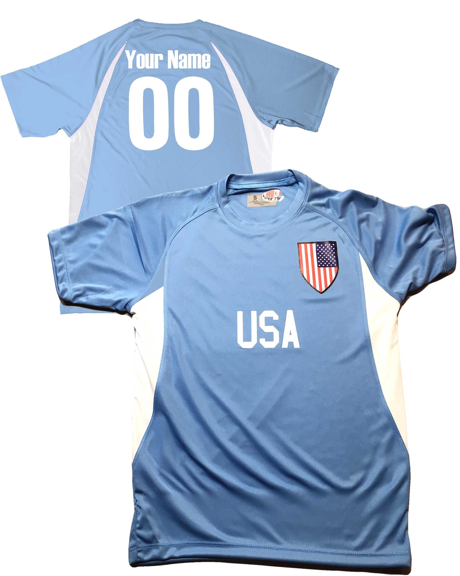 Custom USA Soccer Jersey With Shield Design Personalized With - Etsy