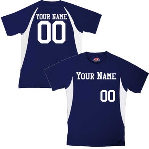 Customized Moisture Wicking Baseball Jersey with Team Name, Player Name and Your Numbers navy-white