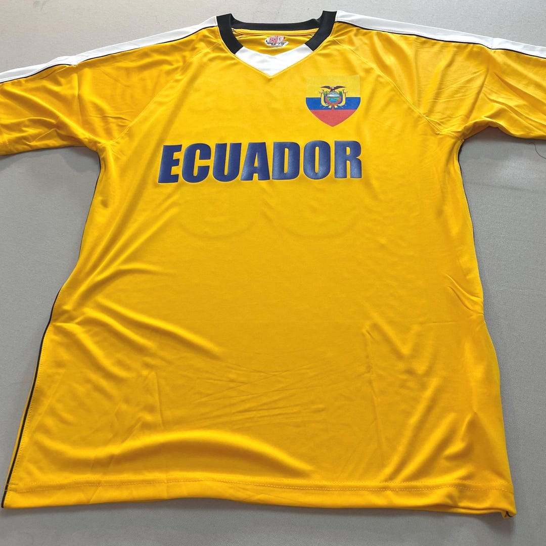 Custom Ecuador Soccer Jersey – Ecuador Flag Shield Design, Personalized ...