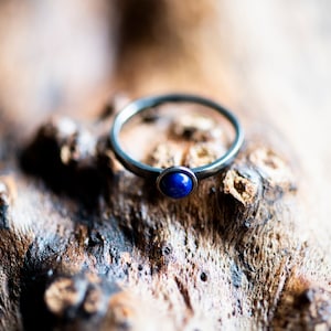Oxidised Silver Ring with Lapis Stone
