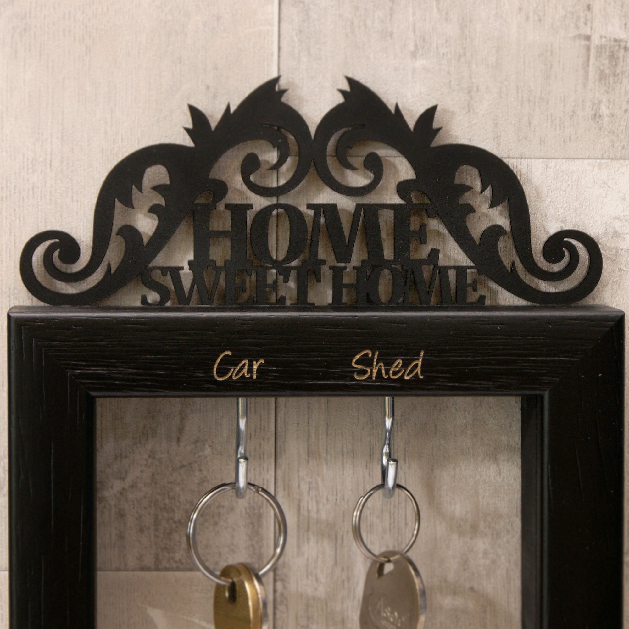 Personalised Home Sweet Home Key Holder 2 Hooks Etsy